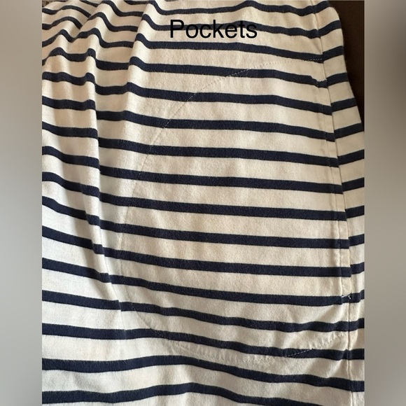 Lands’ End Cotton Jersey Nautical print striped tunic sleeveless coverup dress L - Picture 6 of 7